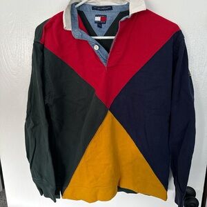 Vintage Style - Tommy HilfigerColorblock Rugby Shirt - Mens Large